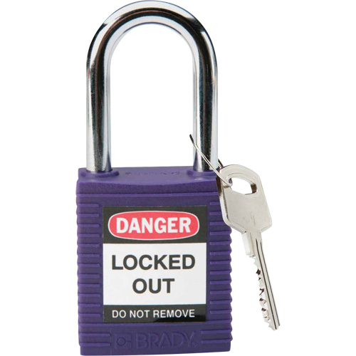 Lockout Padlock, Safety Padlock, Keyed Alike, Nylon, 1-1/2" Width