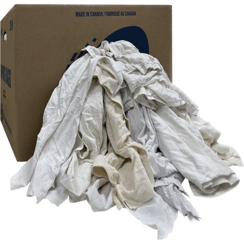 Wiper Rags Box, Ganzie, White, 20 lbs.