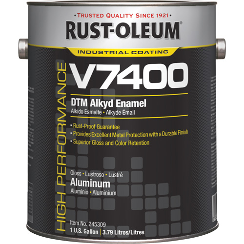 High-Performance V7400 System 340 VOC DTM Alkyd Enamel, Aluminum, High-Gloss, Gallon