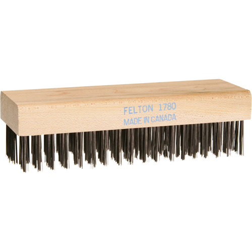 Round Wire Butcher Block Brushes, Steel, 6 x 19 Wire Rows, 7-1/4" Long