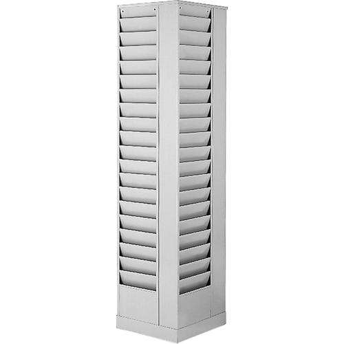 Literature Storage Racks, Rotating, 80 Slots, Steel, 14-1/8" W x 14 1/8" D x 66" H