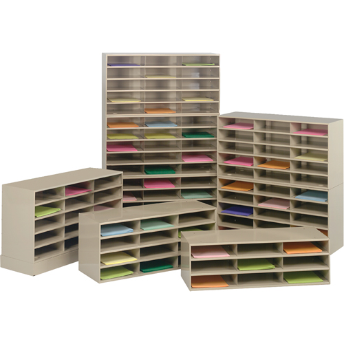 Data Organizers, Stationary, 12 Slots, Steel, 33-3/4" W x 11-5/8" D x 14-1/4" H