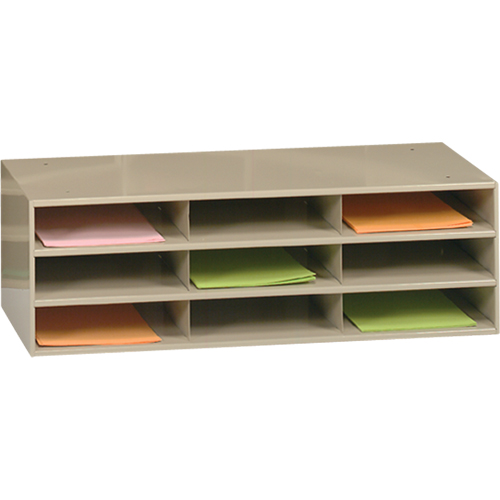 Data Organizers, Stationary, 9 Slots, Steel, 33-3/4" W x 11-5/8" D x 10-3/4" H