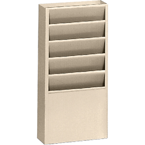 Literature Storage Racks, Stationary, 5 Slots, Steel, 9-3/4" W x 4-1/8" D x 21" H