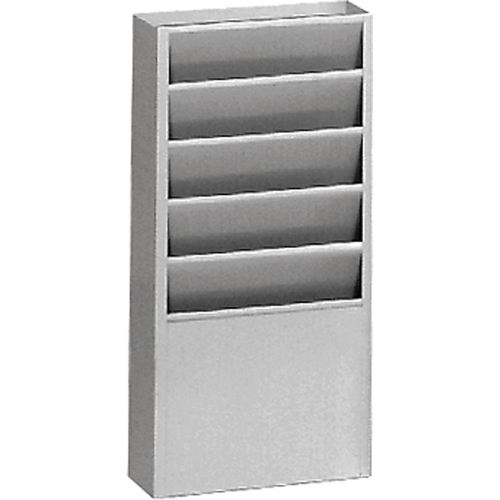 Literature Storage Racks, Stationary, 5 Slots, Steel, 9-3/4" W x 4-1/8" D x 21" H