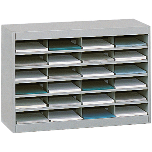 Heavy-duty Literature Organizers, Stationary, 24 Slots, Steel, 37-1/2" W x 12-3/4" D x 25-3/4" H