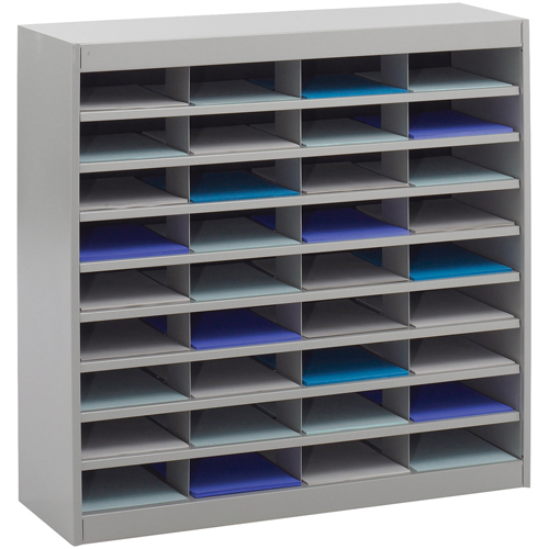 Heavy-duty Literature Organizers, Stationary, 36 Slots, Steel, 37-1/2" W x 12-3/4" D x 36-1/2" H