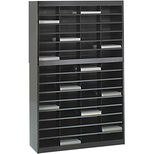 Heavy-duty Literature Organizers, Stationary, 60 Slots, Steel, 37-1/2" W x 12-3/4" D x 60" H