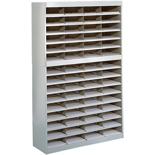 Heavy-duty Literature Organizers, Stationary, 60 Slots, Steel, 37-1/2" W x 12-3/4" D x 60" H