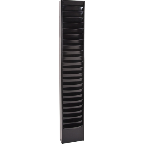 Literature Storage Racks, Stationary, 23 Slots, Steel, 9-3/4" W x 4-1/8" D x 65-1/2" H