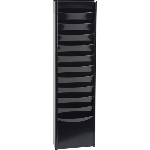 Literature Storage Racks, Stationary, 11 Slots, Steel, 9-3/4" W x 4-1/8" D x 36" H