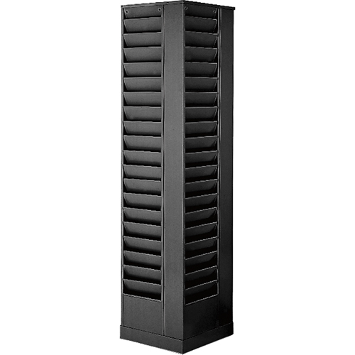 Literature Storage Racks, Rotating, 92 Slots, Steel, 14-1/8" W x 14-1/8" D x 66" H