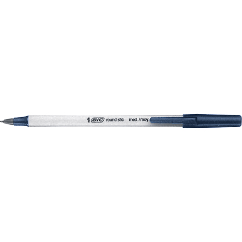 Bic Round Stic™ Ball Point Pen, Blue, 1 mm