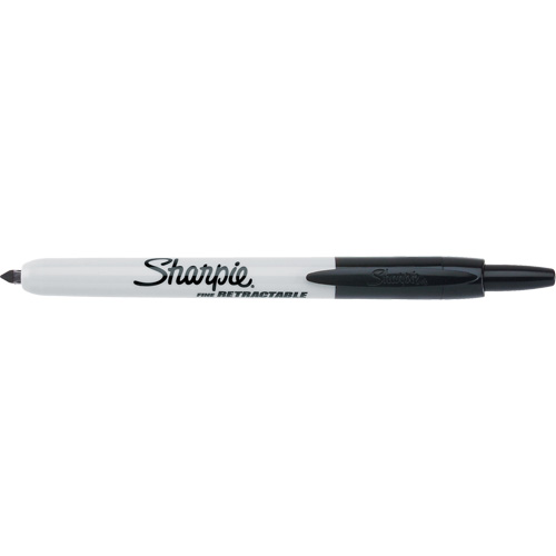 Retractable Permanent Marker, Fine, Black