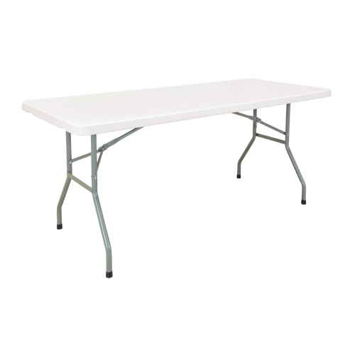 Folding Table, Rectangular, 72" L x 30" W, Polyethylene, White