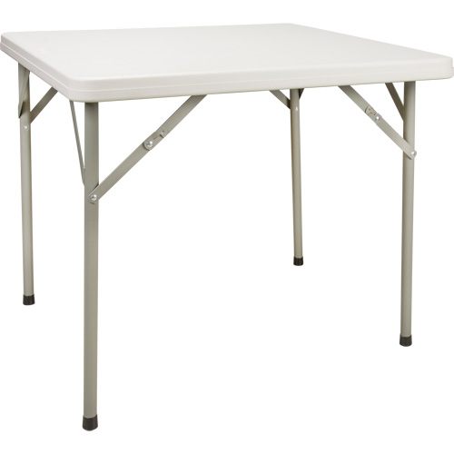 Folding Table, Square, 34" L x 34" W, Polyethylene, White