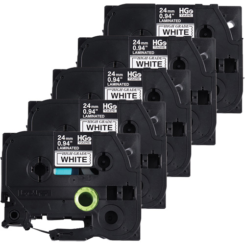 Laminated Tape, 24 mm x 8 m, Black on White