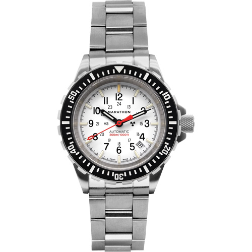 Arctic Edition Large Diver's Automatic GSAR Watch with Stainless Steel Bracelet, Digital, Battery Operated, 41 mm, Silver