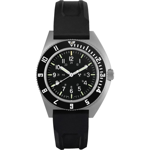 Steel Navigator Watch on 3-Piece Rubber Strap Kit, Digital, Battery Operated, 41 mm, Black
