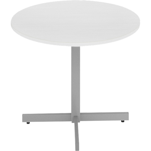 Newland Height-Adjustable Round Table, 36" L x 36" W x 29" H, 1" Top, Laminate/Polypropylene, White