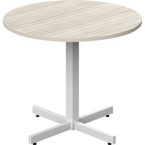 Newland Height-Adjustable Round Table, 36" L x 36" W x 29" H, 1" Top, Laminate, Tan