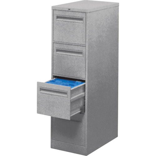 Vertical Filing Cabinet with Recessed Drawer Handles, 3 Drawers, 18.15" W x 26.56" D x 40" H, Grey