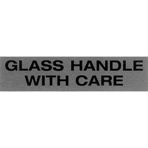 "Glass Handle with Care" Special Handling Labels, 5" L x 2" W, Black on Red - Special Handling Labels - PB420
