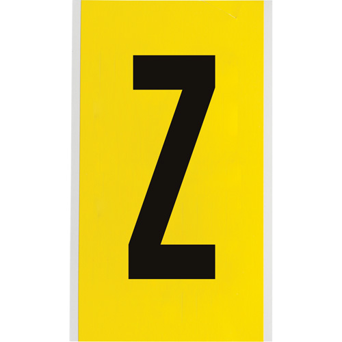 Repositionable Individual Number & Letter Labels, Z, 6" H, Black on Yellow