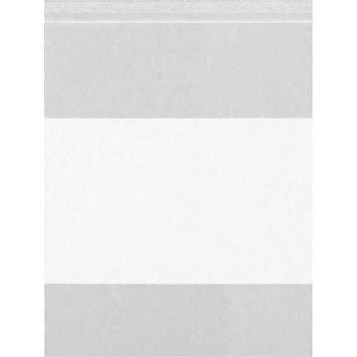 White Block Poly Bags, Reclosable, 5" x 8", 2 mils