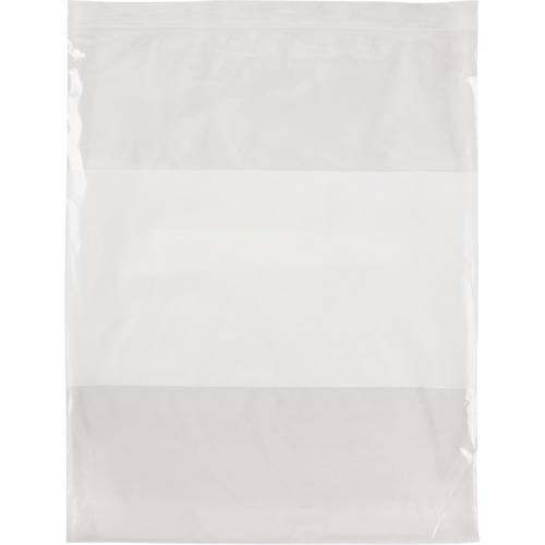 White Block Poly Bags, Reclosable, 15" x 12", 2 mils