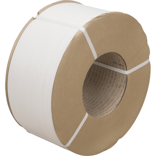 Strapping, Polypropylene, 3/8" W x 12900' L, White, Machine Grade