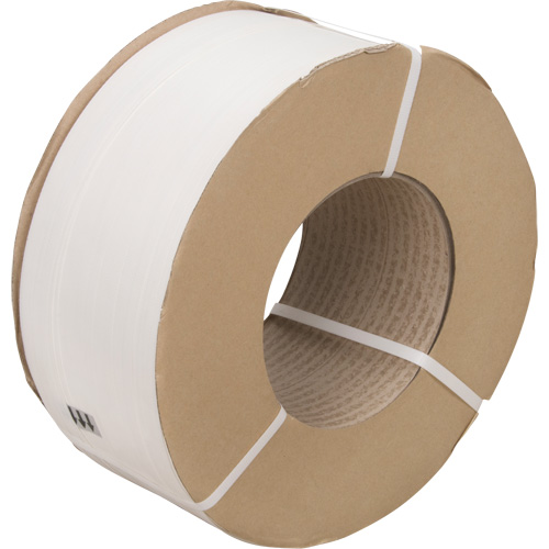 Strapping, Polypropylene, 1/2" W x 9900' L, White, Machine Grade