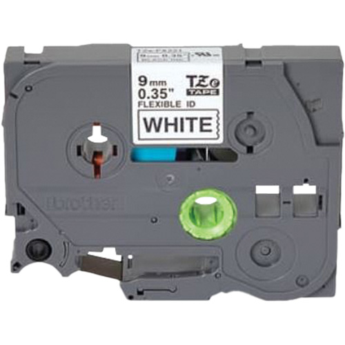 TZe Flexible Tape Cartridge, 9 mm x 26'/8 m, Black on White