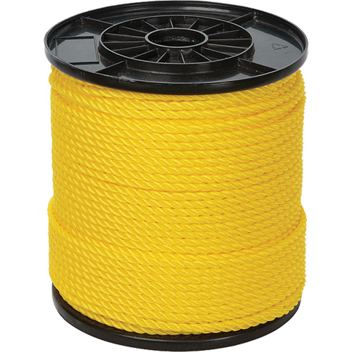 1/4" Yellow Twisted 3-Strand Rope, Polypropylene, 550'