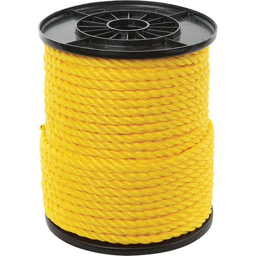 3/8" Yellow Twisted 3-Strand Rope, Polypropylene, 250'