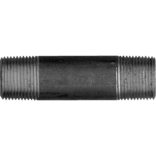 Long Pipe Nipple, Black Iron, 3/8", NPT x NPT