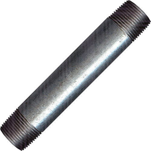 Long Pipe Nipple, Galvanized, 1/2", NPT x NPT