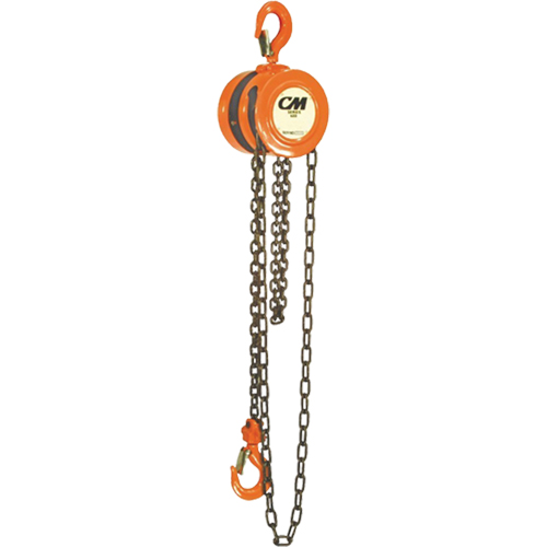 Chain Hoist, 10' Lift, 1000 lbs. (0.5 tons) Capacity, Steel Chain