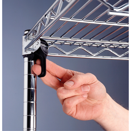 Super Adjustable Super Erecta® Shelving, Add-On Kit, 4 Tiers, 60" W x 62-9/16" H x 24" D - Chrome Wire Shelf Unit - RL477