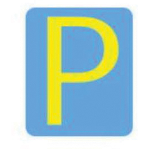 Quick-Align® Individual Gothic Number & Letter Labels, P, 4" H, Yellow