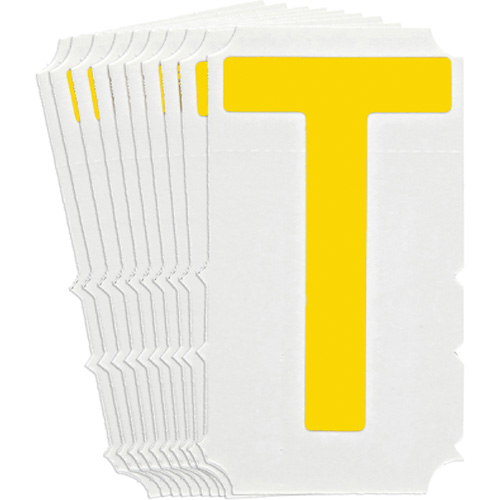 Quick-Align® Individual Gothic Number & Letter Labels, T, 4" H, Yellow