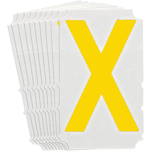 Quick-Align® Individual Gothic Number & Letter Labels, X, 4" H, Yellow