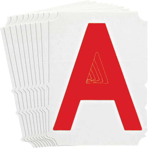 Quick-Align® Individual Gothic Number and Letter Labels, A, 4" H, Red