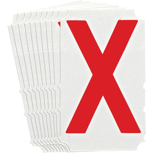 Quick-Align® Individual Gothic Number & Letter Labels, X, 4" H, Red