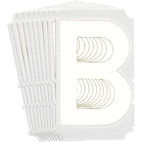 Quick-Align® Individual Gothic Number and Letter Labels, B, 4" H, White