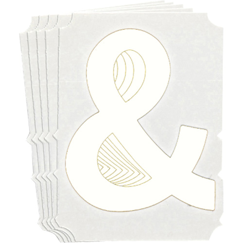 Quick-Align® Individual Gothic Number & Letter Labels, Ampersand (&), 6" H, White