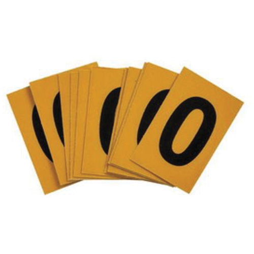 Reflective Individual Number & Letter Labels, O, 1" H, Black on Yellow