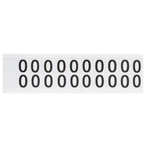 Individual Number and Letter Labels, 0, 5/8" H, Black on White