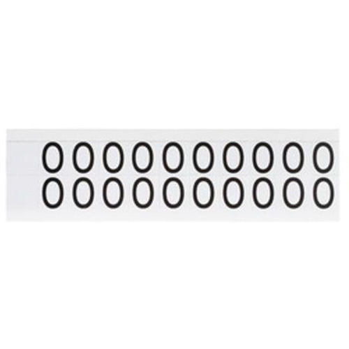 Repositionable Individual Number & Letter Labels, O, 5/8" H, Black on White
