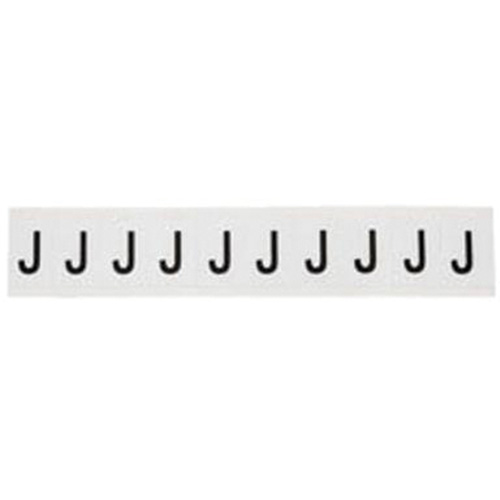 Individual Number and Letter Labels, J, 1" H, Black on White